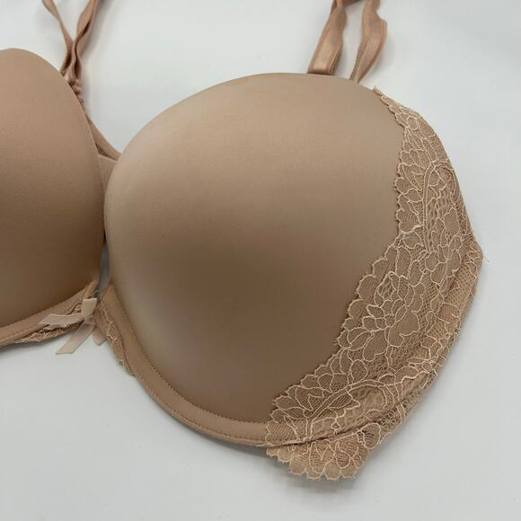 Victoria’s Secret Dream Angels Push Up Bra 38C Nude Beige Lace Trim Underwire - Picture 6 of 12